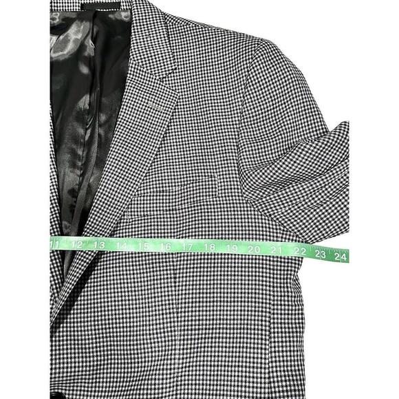 Kenneth Cole Blazer Men's Wool Gray Check Pattern Blazer Suit Jacket 44L - Picture 15 of 15